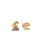 Workhorse Belle Mismatched Arrow Studs - Yellow Gold