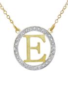 Kacey K Round Diamond Initial Necklace - 'e'