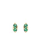 Wwake Two-step Emerald Earrings