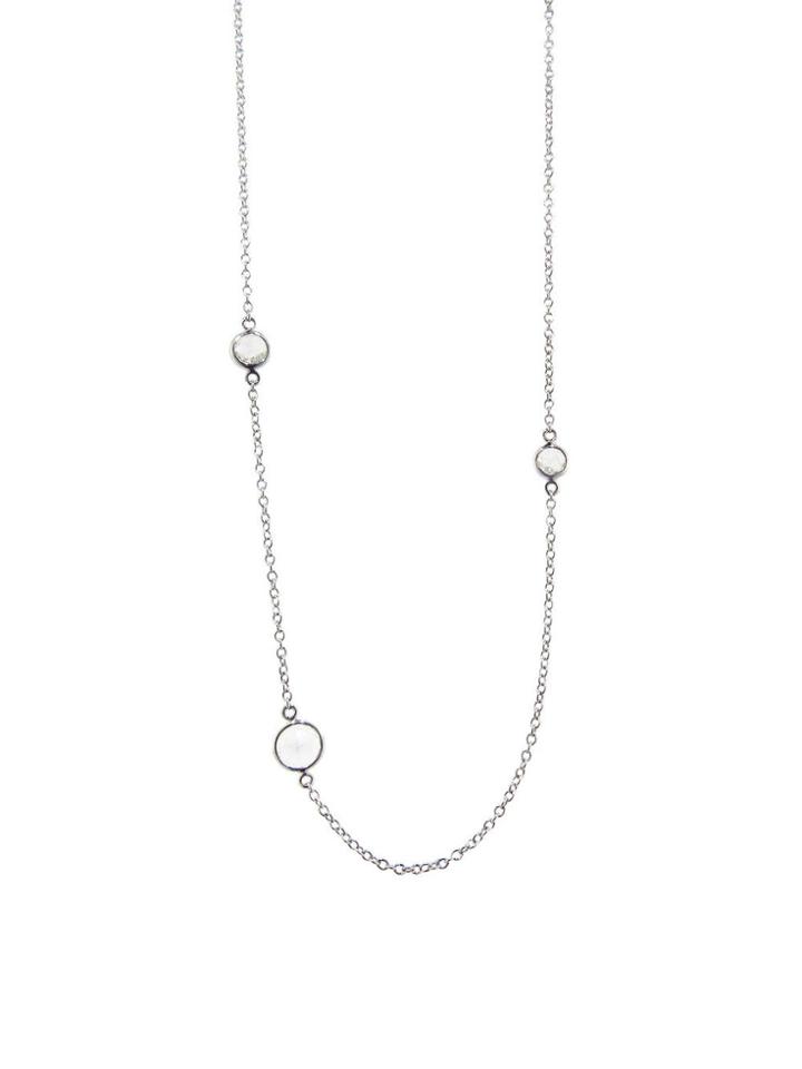 Finn Rose Cut Bubble Necklace - White Gold