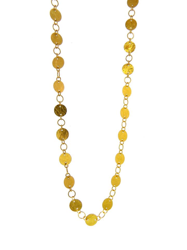 Gurhan Gold Flake Circle And Link Necklace - 18