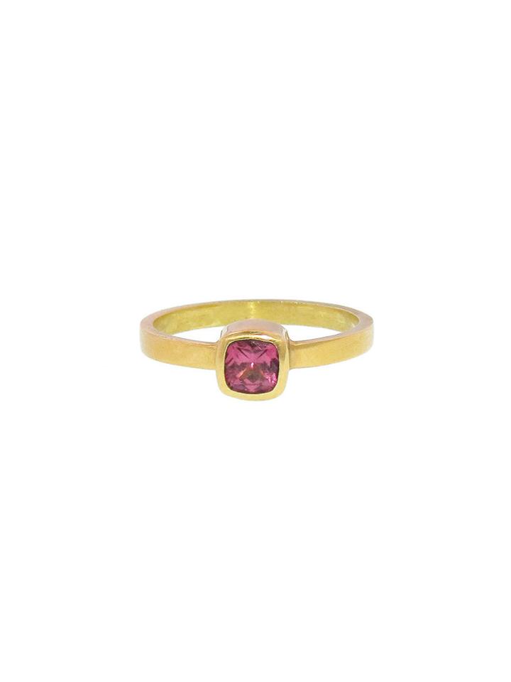 Annette Ferdinandsen Small Pink Tourmaline Stacking Ring - Yellow Gold