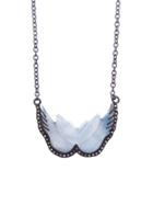 Royal Nomad Carved Blue Chalcedony Wings Pendant