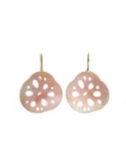 Annette Ferdinandsen Small Lotus Root Earrings In Pink Mother Of Pearl - Silver