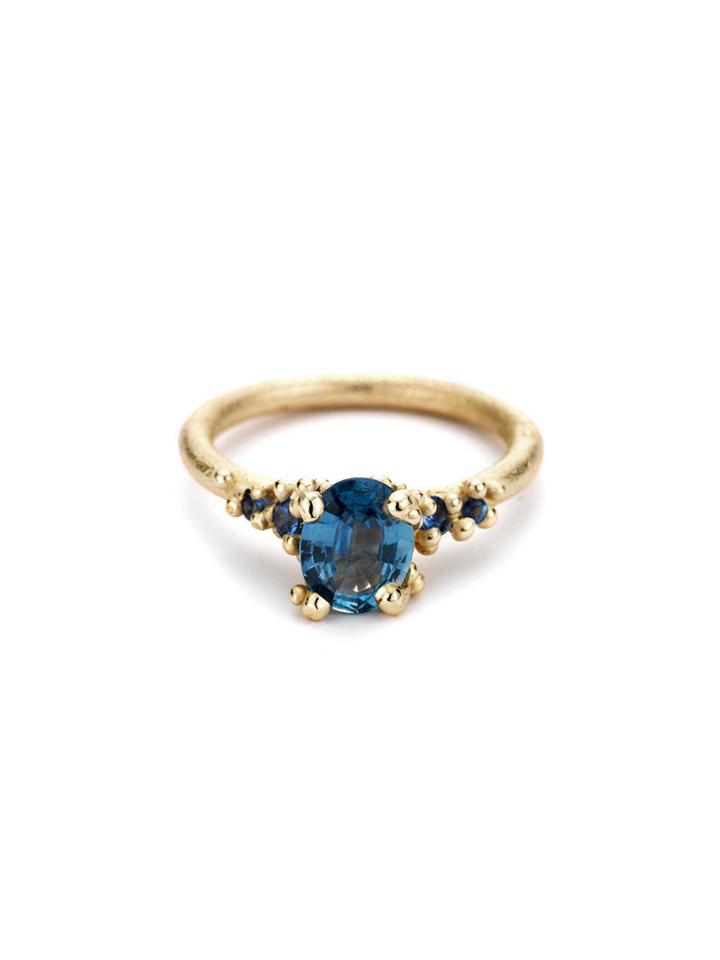 Ruth Tomlinson Single Blue Sapphire Encrusted Ring