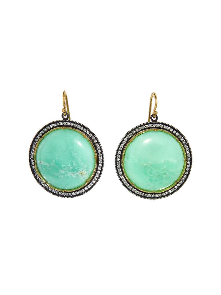 Arman Round Chrysoprase Drop Earrings