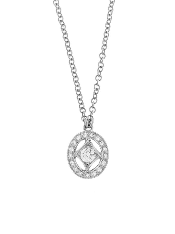 Cathy Waterman Diamond Oval Charm On Chain