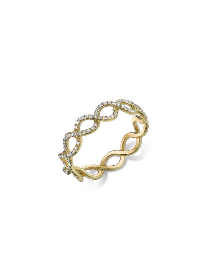 Irene Neuwirth Pave Diamond Woven Ring - Yellow Gold