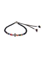 Catherine Michiels Maltese Cross With Multi Colored Sapphire And Black Agate Bracelet