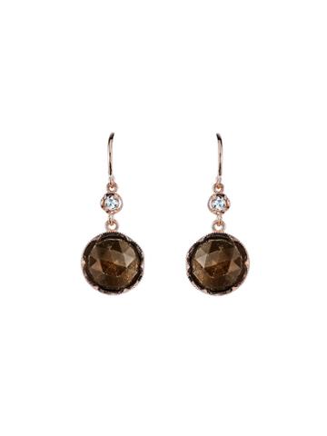 Irene Neuwirth Rose Cut Golden Sapphire Drop Earrings - Rose Gold