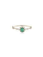 Kataoka Framed Emerald And Scattered Diamond Ring