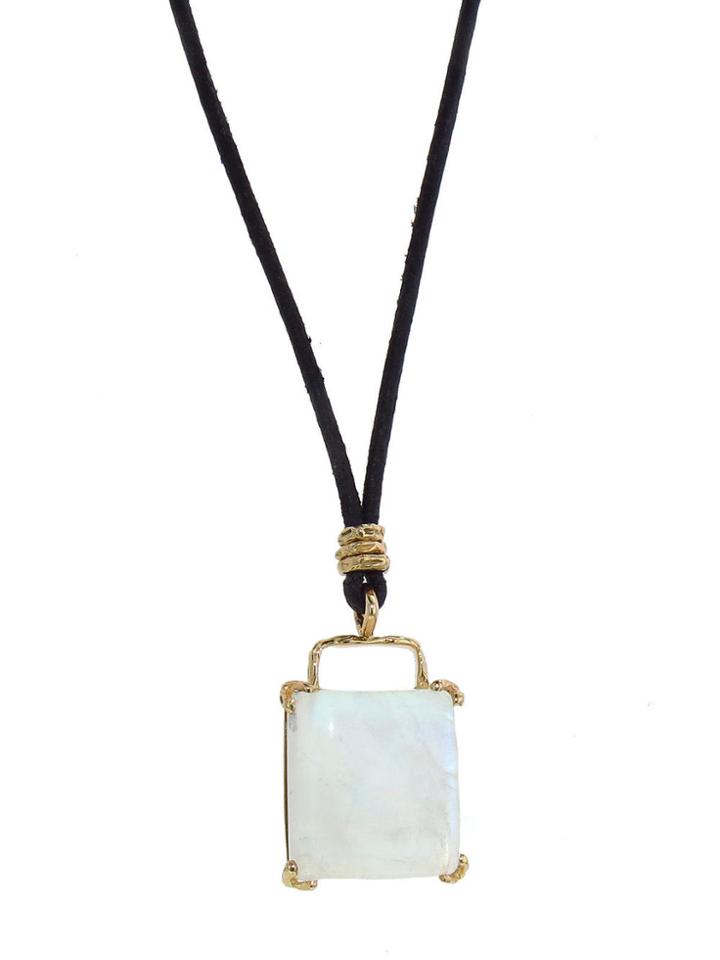 Jamie Joseph Rainbow Moonstone Handle Pendant Necklace