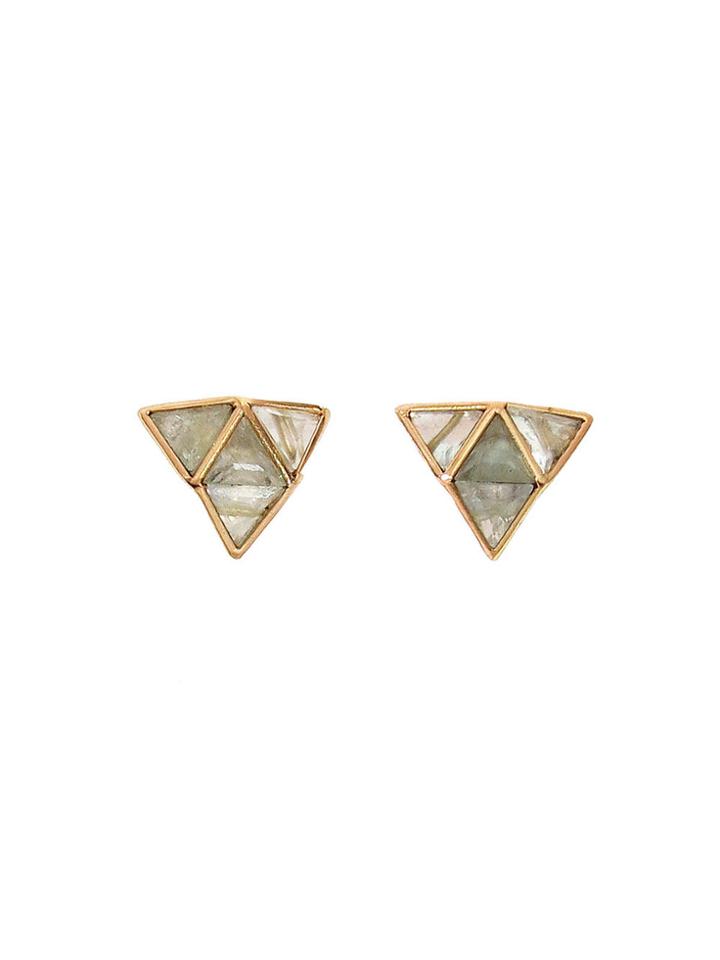Nak Armstrong Handmade Rainbow Moonstone Mosaic Studs