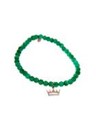 Sydney Evan Cut Out Crown On Green Onyx - Rose Gold