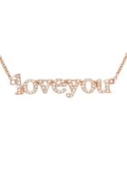 Jennifer Meyer Diamond Loveyou Statement Necklace - Rose Gold