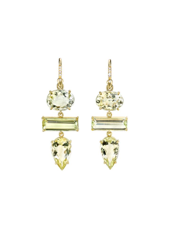 Irene Neuwirth Green Beryl With Diamond Earrings
