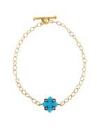 Cathy Waterman Gold Chain Turquoise And Diamond Bracelet
