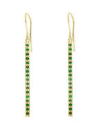 Jennifer Meyer Yellow Gold Emerald Stick Earrings