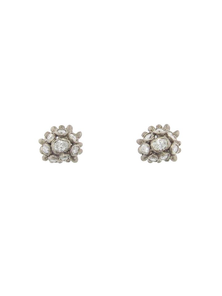 Ruth Tomlinson White Diamond Cluster Earrings - White Gold