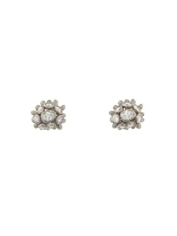 Ruth Tomlinson White Diamond Cluster Earrings - White Gold