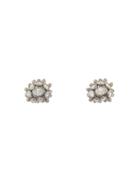 Ruth Tomlinson White Diamond Cluster Earrings - White Gold