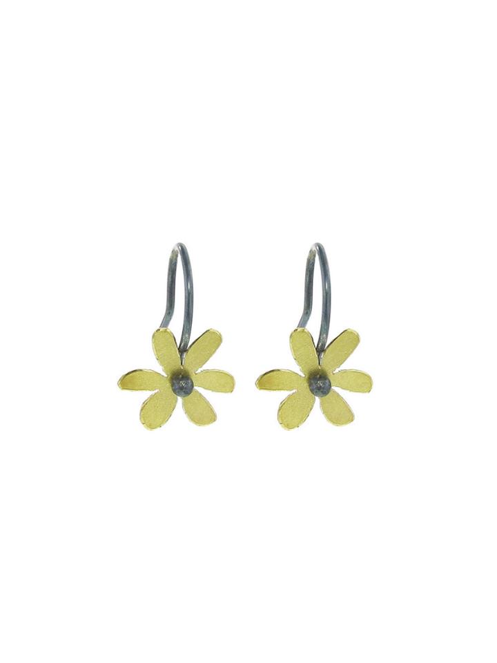 Himatsingka Flat Gold Flower Earrings