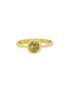 Yasuko Azuma Contemporary Ring With Green Diamond In Yellow Gold