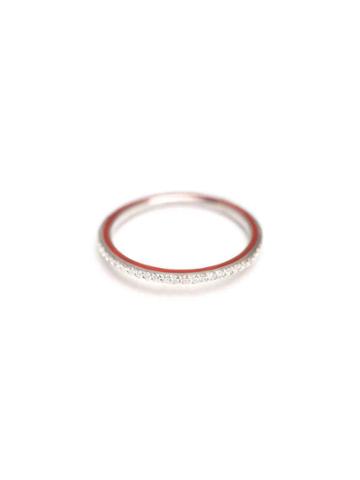 Ylang 23 Skinny Deco Eternity Ring - Rose And Red Enamel