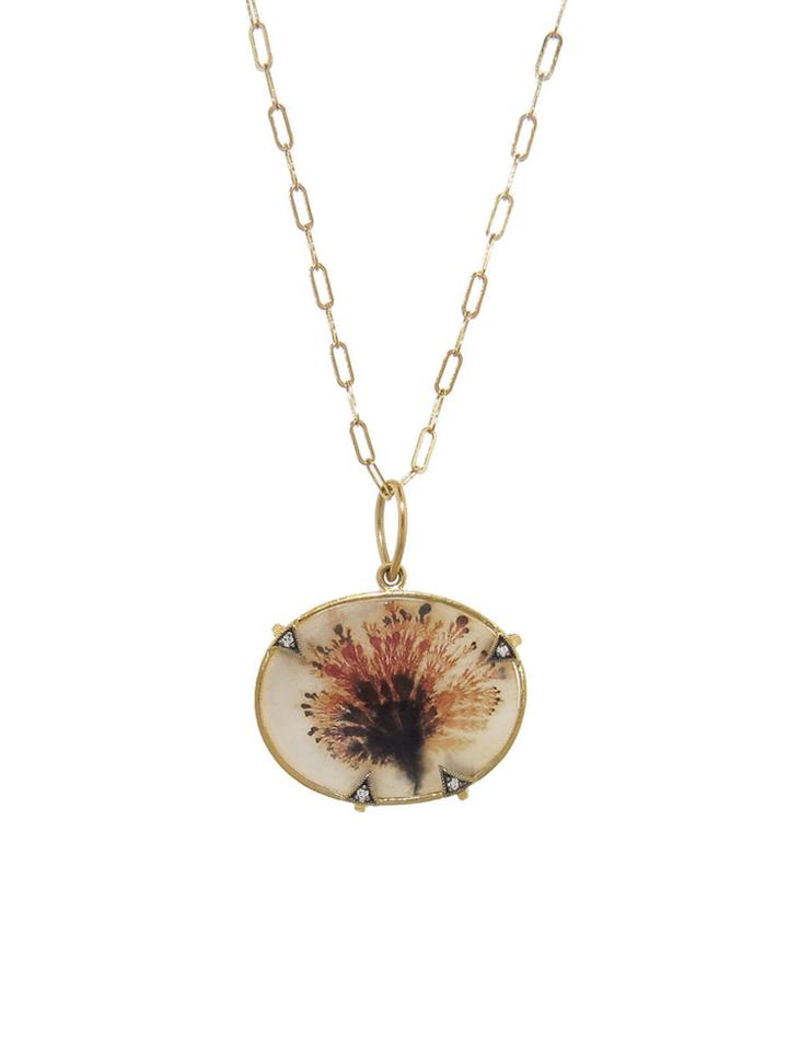 Cathy Waterman Dendritic Quartz Charm On Spanish Chain