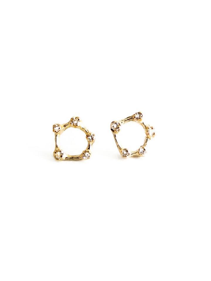 N+a New York Five Diamond Earring - Gold