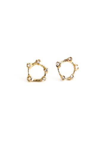 N+a New York Five Diamond Earring - Gold
