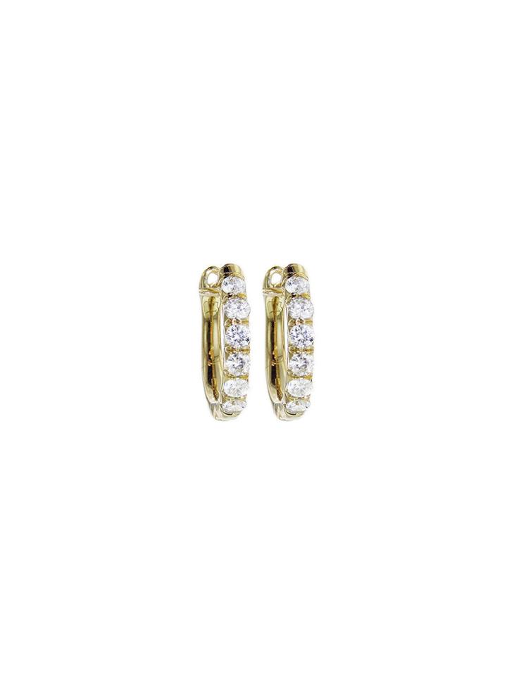 Jude Frances Pave Diamond Huggies In Yellow Gold