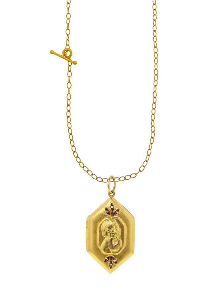 Cathy Waterman Child Charm Locket - 22 Karat Gold