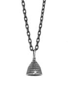 Erica Molinari Large Beehive Charm With Diamond - Sterling Silver