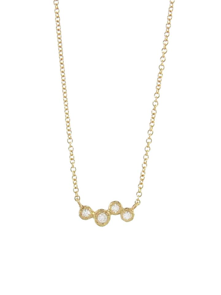 Yasuko Azuma Four Diamond Cluster Necklace - Yellow Gold