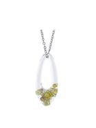 Ten Thousand Things Crystal Pendant With Yellow Gold Pinned Diamonds On Platinum Chain Necklace