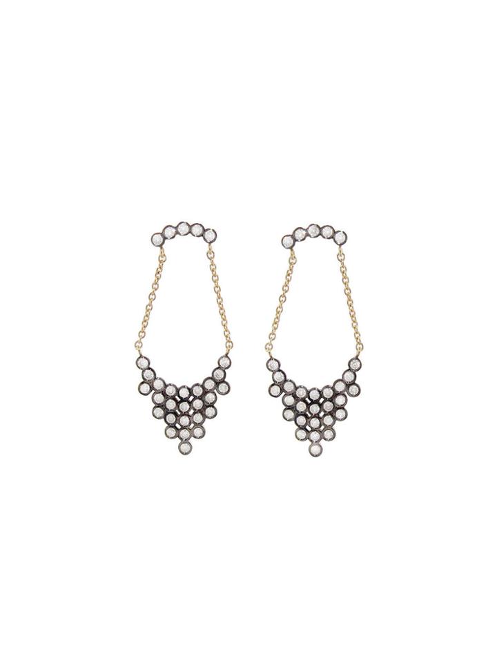 Yannis Sergakis Blackened Charni?res Earrings With Diamonds - Yellow Gold