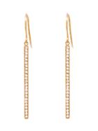 Jennifer Meyer Yellow Gold Diamond Stick Drop Earrings