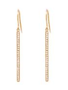 Jennifer Meyer Yellow Gold Diamond Stick Drop Earrings