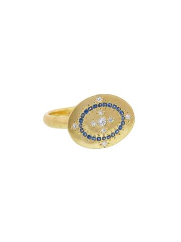 Adel Chefridi Blue Sapphire Heaven On Earth Ring - Yellow Gold