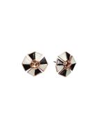 Nak Armstrong Black Spinel And Champagne Diamond Button Earrings