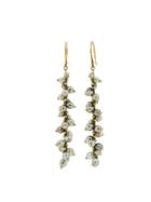 Ten Thousand Things Long Pearl Cluster Earrings In Yellow Gold