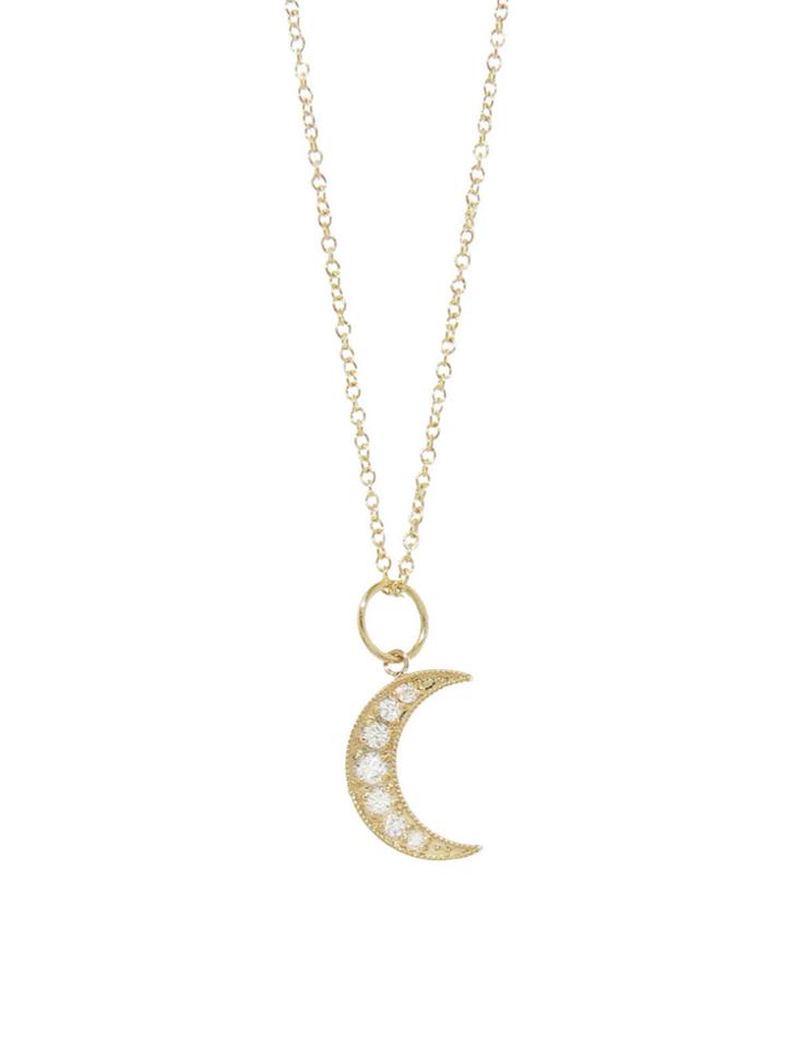 Andrea Fohrman Crescent Moon Charm - White Diamonds