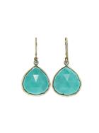 Jamie Joseph Rose Cut Turquoise Teardrop Earrings With Diamonds