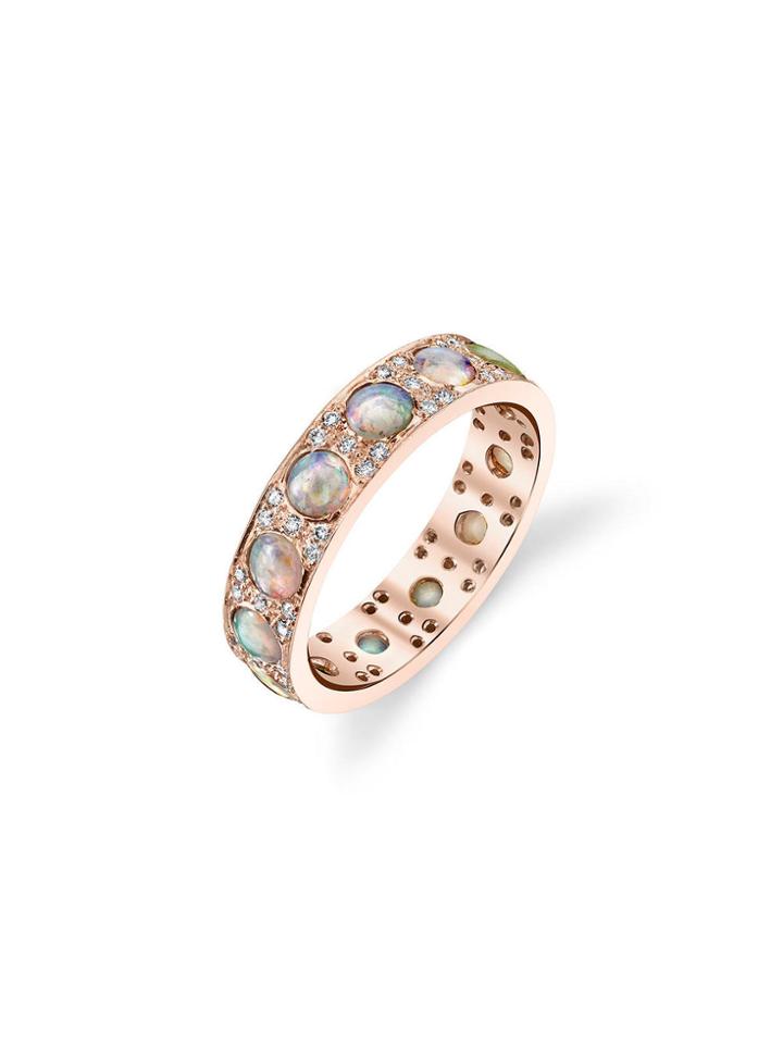 Irene Neuwirth Opal And Diamond Stacking Ring - Rose Gold