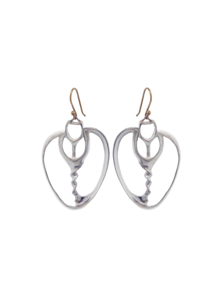 Annette Ferdinandsen Large Sea Shell Slice Drop Earrings - Sterling Silver