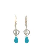 Annette Ferdinandsen Claw Earrings With Turquoise Accents In Sterling Silver
