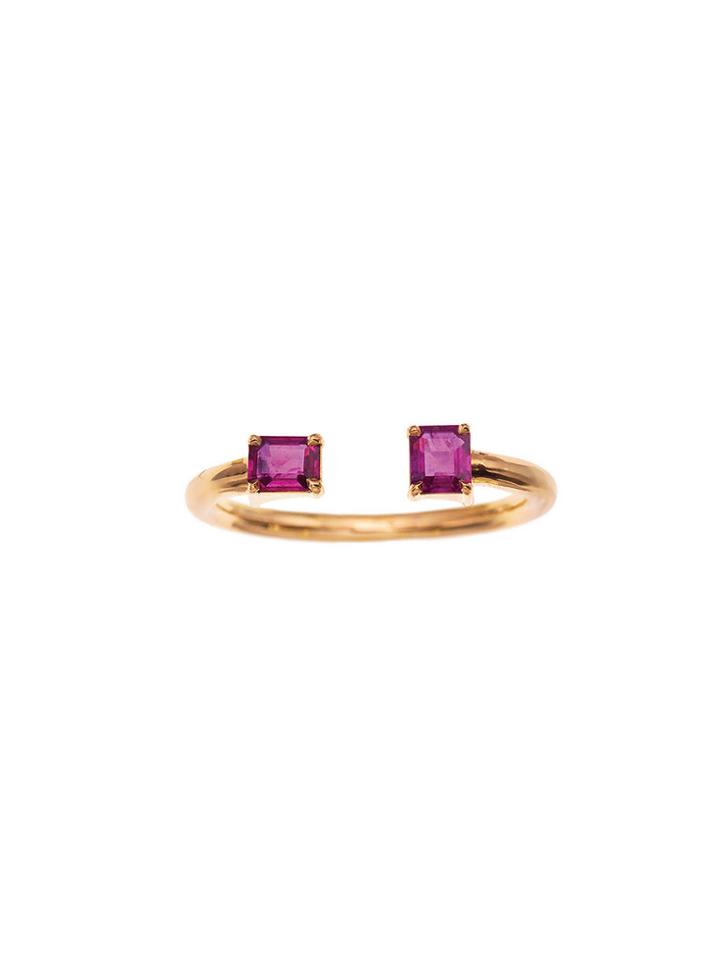 Jemma Wynne Priv? Open Ruby Stacking Ring - Rose Gold