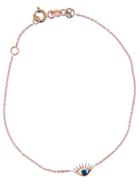 Kismet By Milka Small Evil Eye Bracelet - Blue Sapphire In Rose Gold
