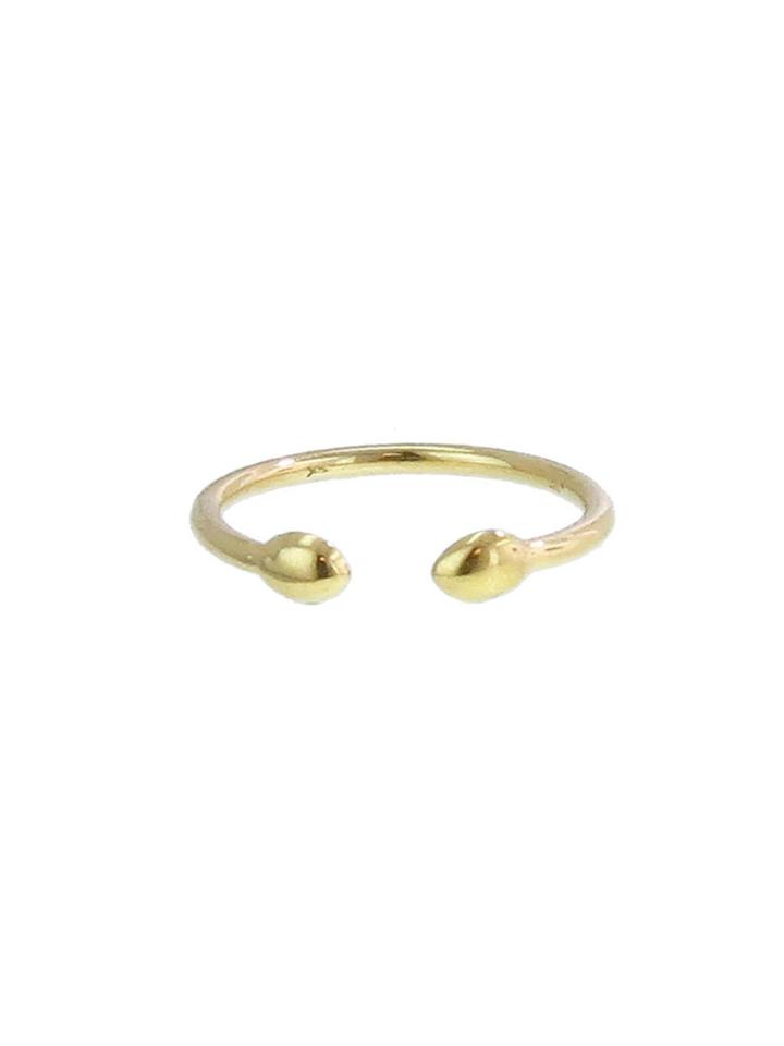 Jemma Wynne Yellow Gold Leaf Bead Ring